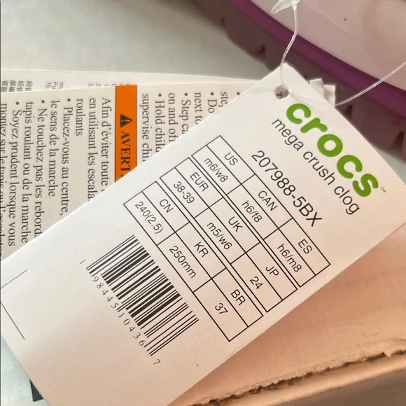 CROCS Mega Crush Women's Pink to Lavender Ombre Clog Mules size 8 NWT - Picture 6 of 14